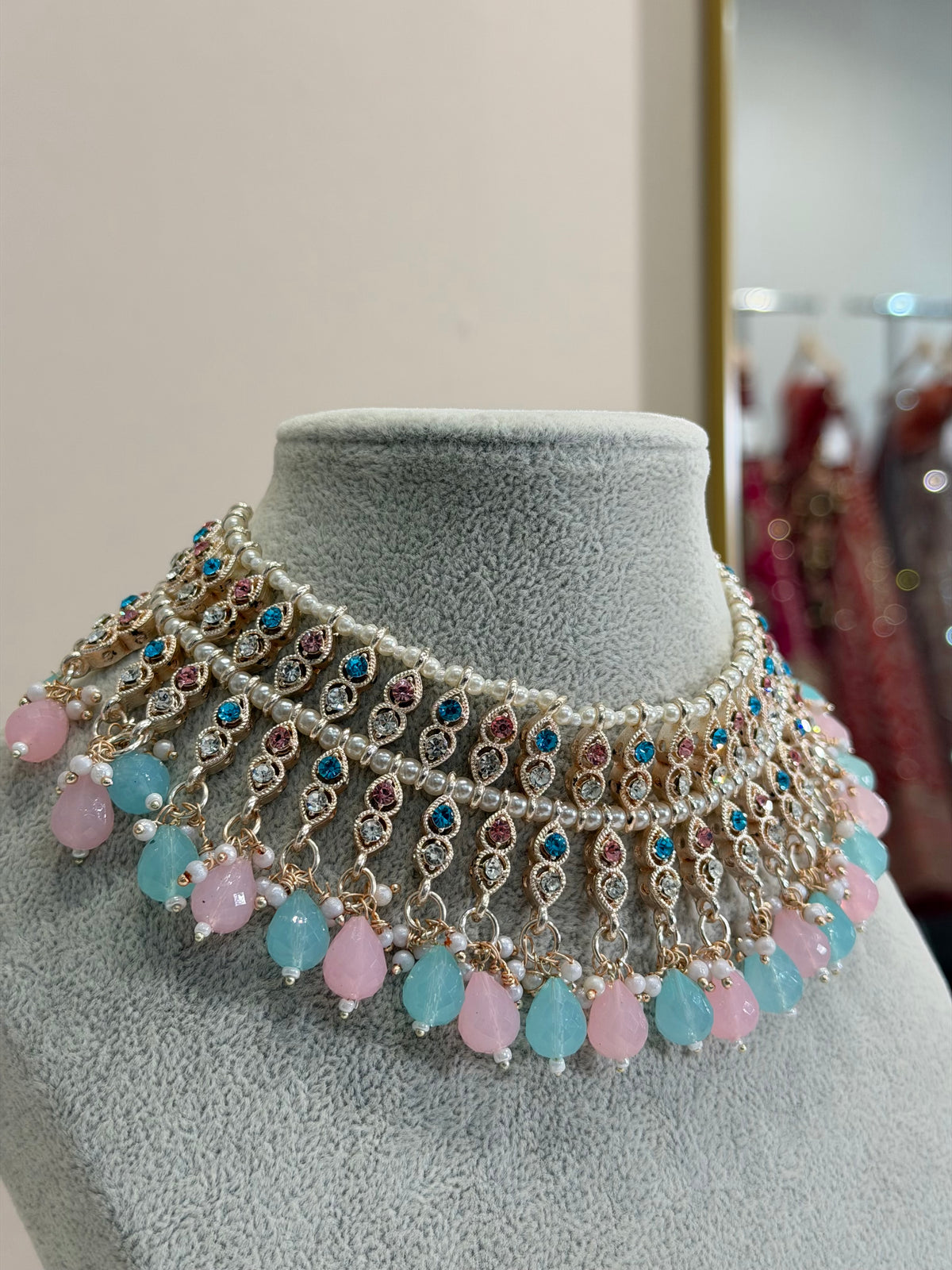 Powder Blue & Rose Jewellery Set