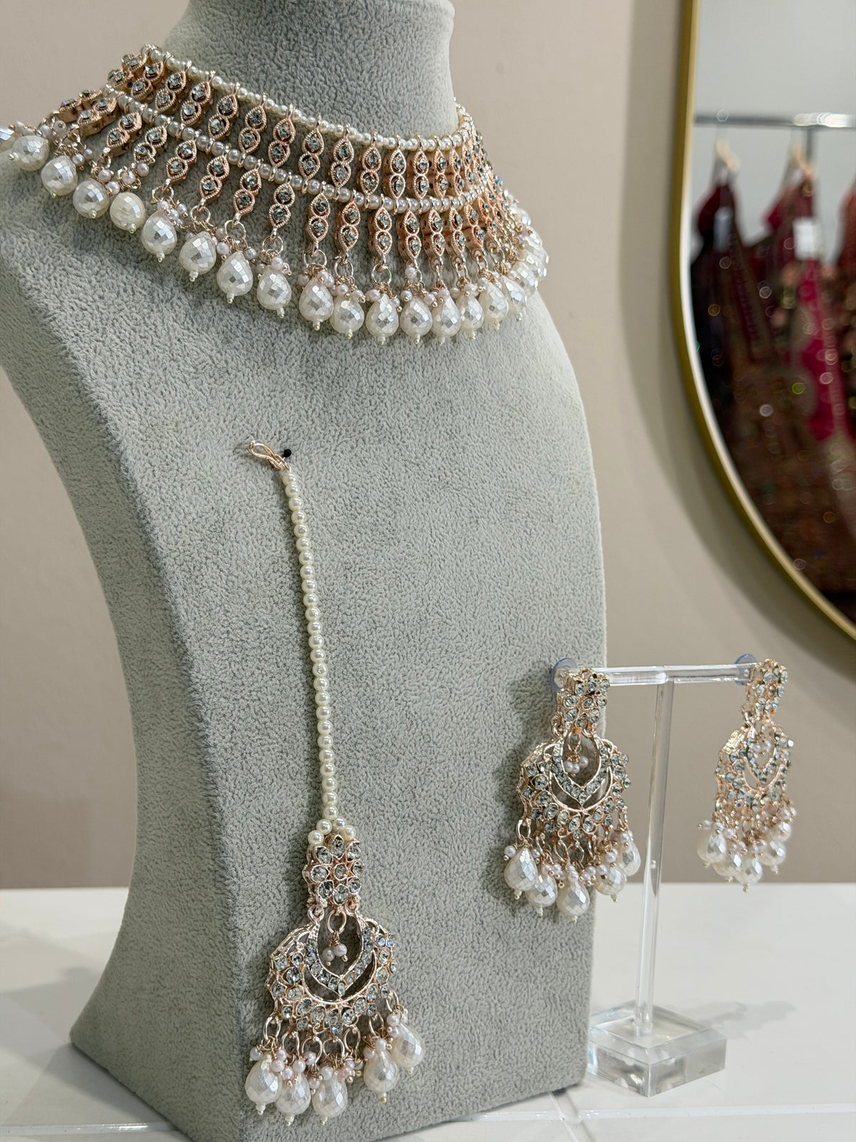 White Rosegold Jewellery Set
