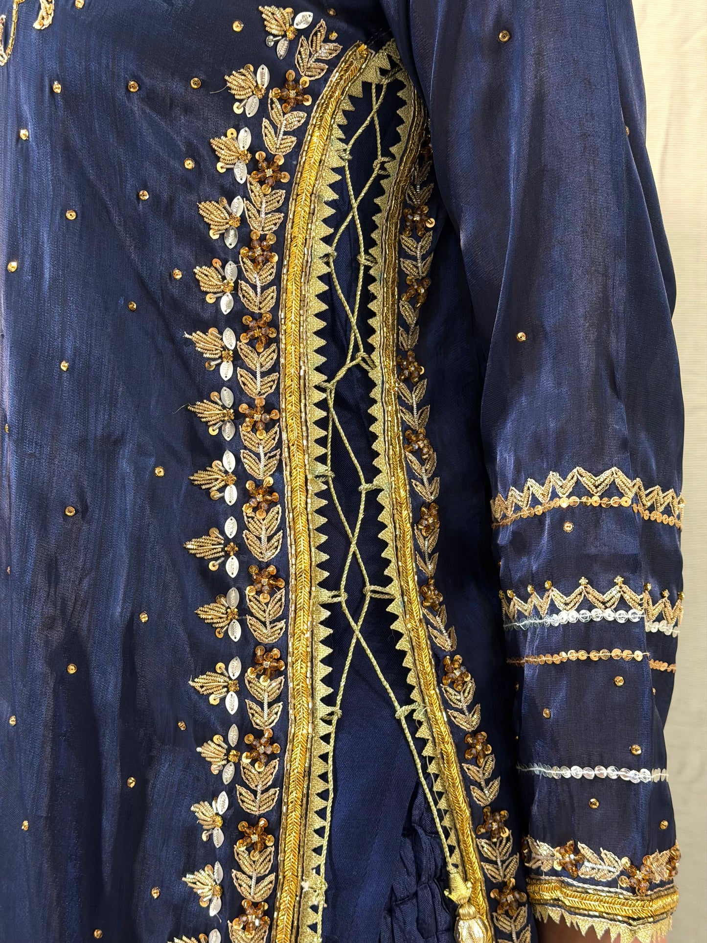 Soft Silk Marine Blue Sharara