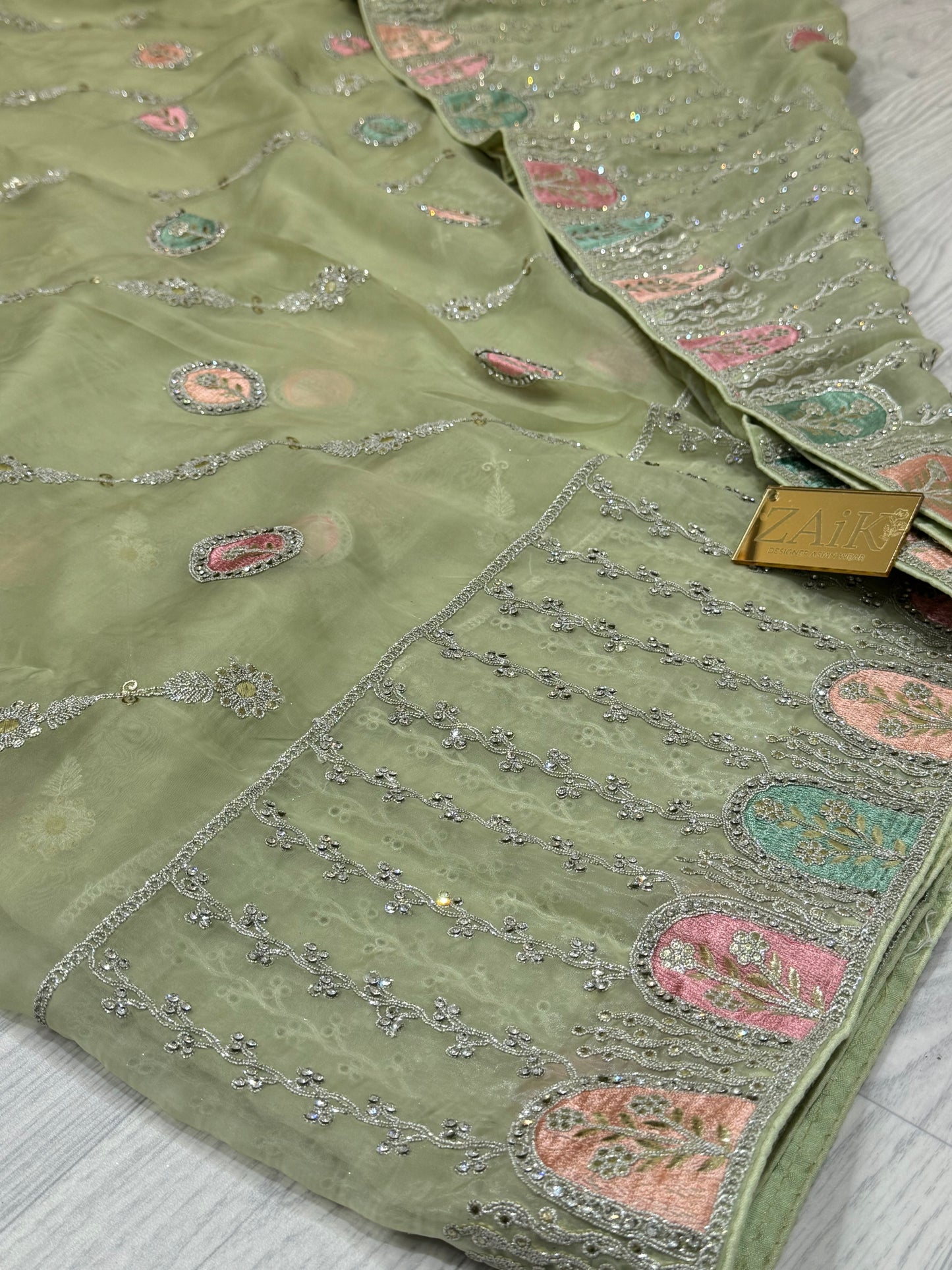 Avocado Green Saree