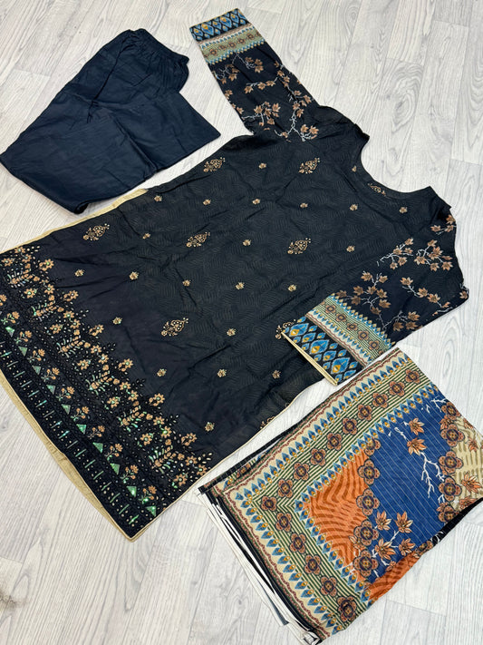3-teiliges Suit Set aus Lawn- Suit D09