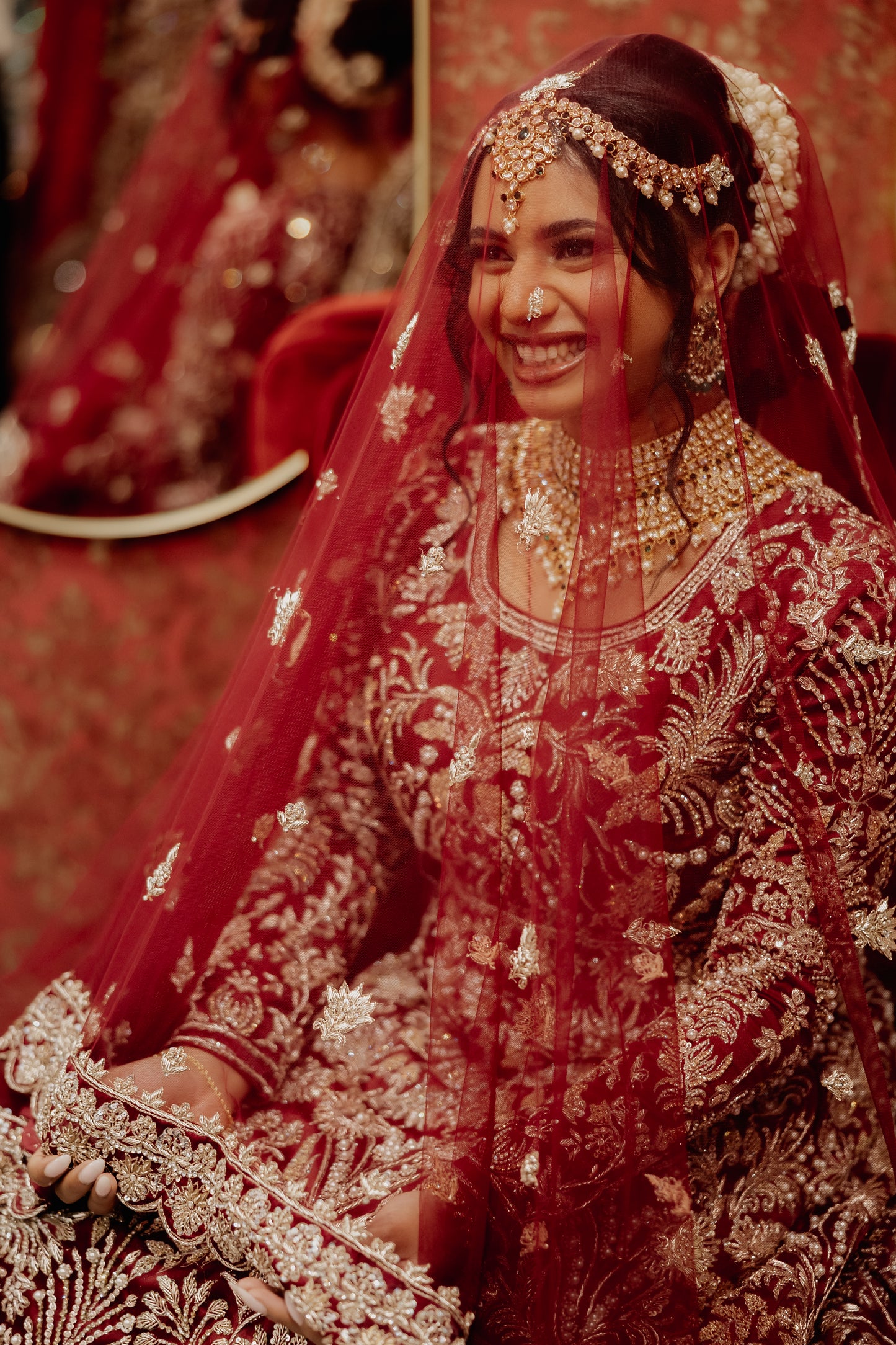 Maroon Bridal Gown