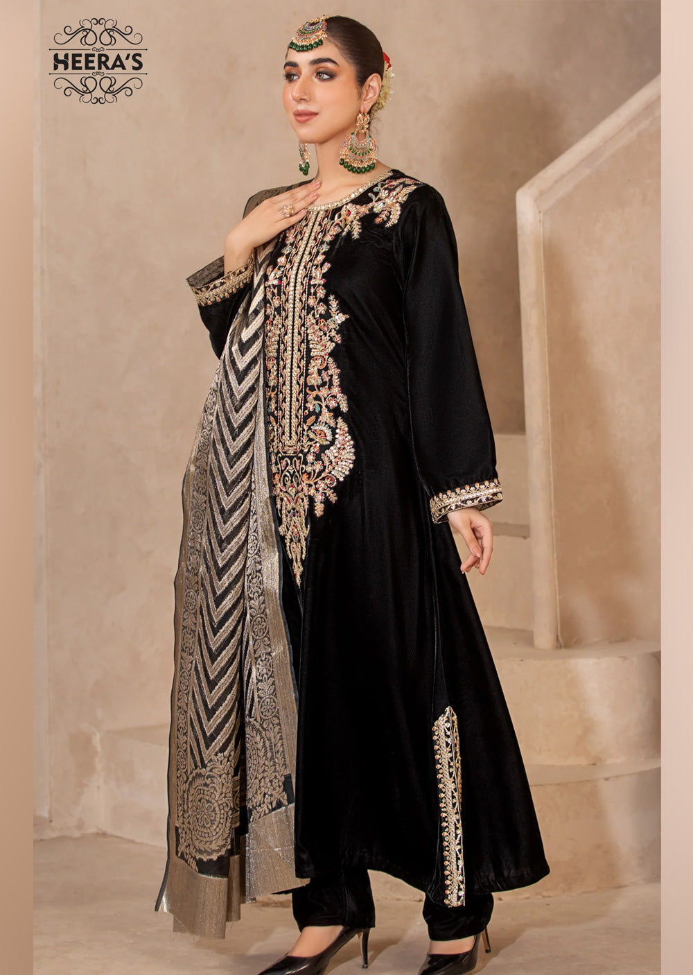 Heera's Black Velvet Suit