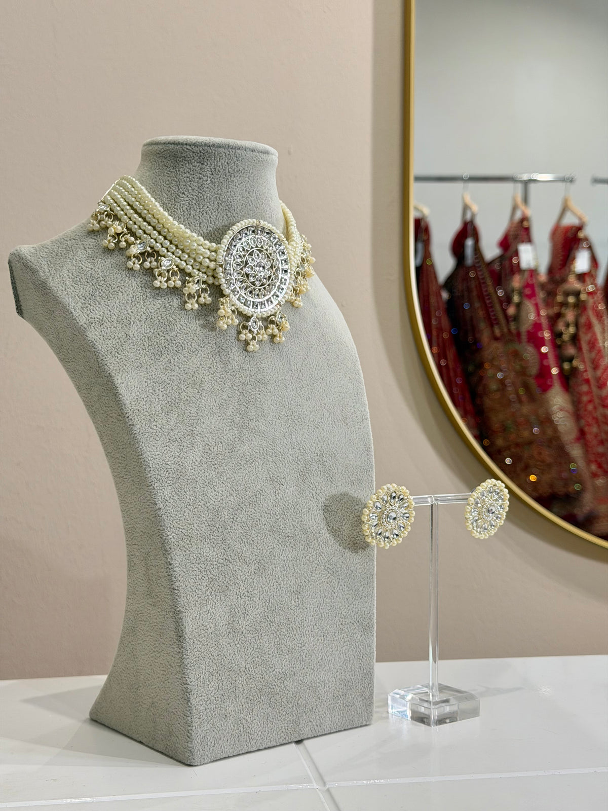 Cream Pearl Jewellery Set