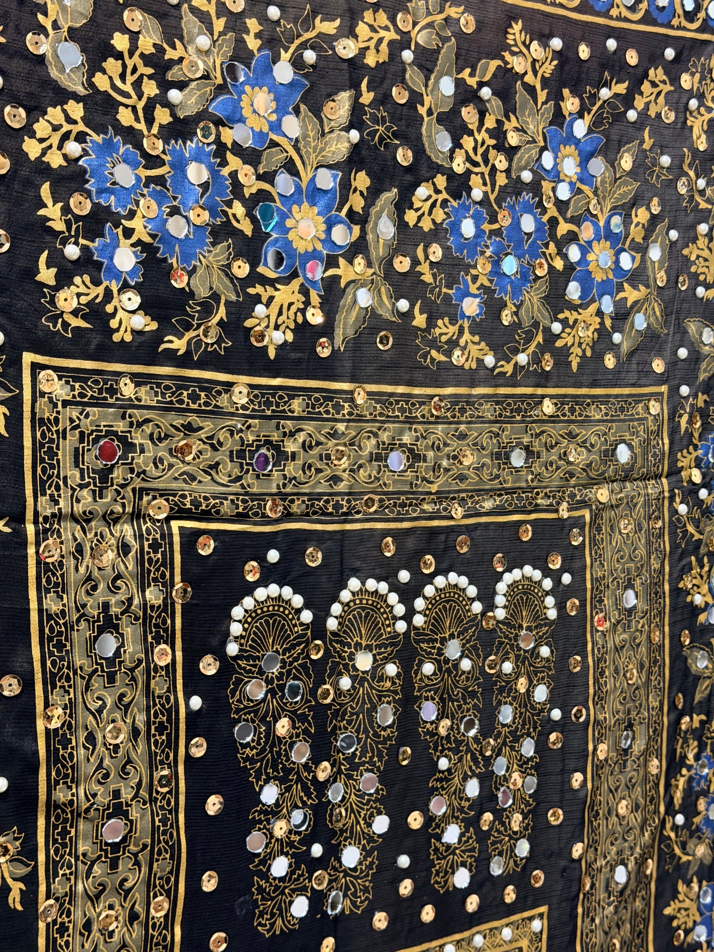 Mirror work Dupatta Black
