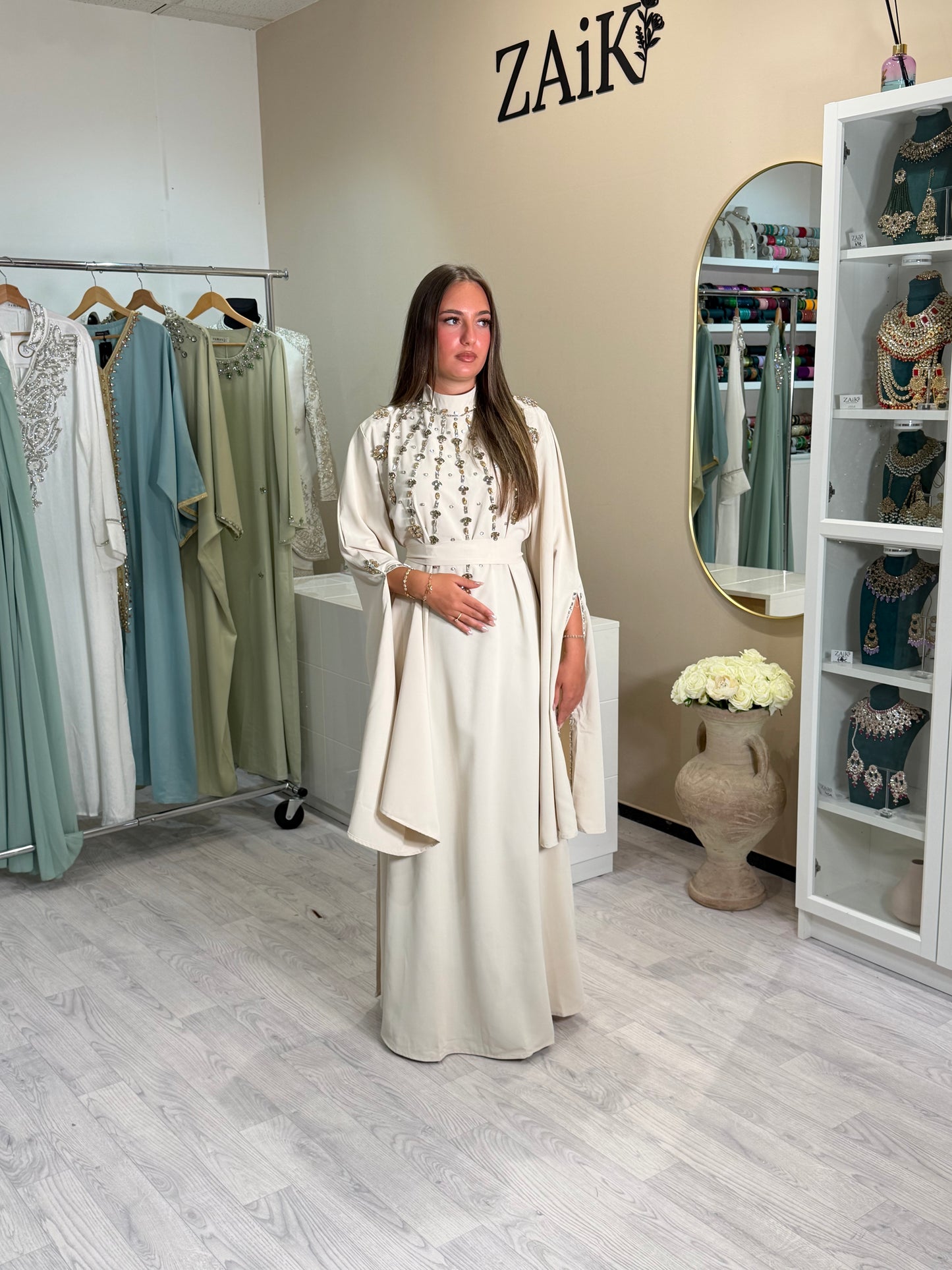 Creme Kaftan + Strass