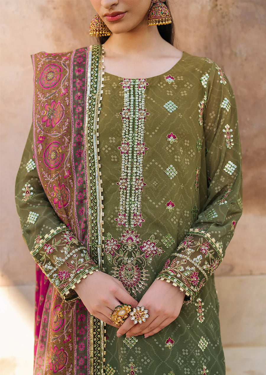 Green Bandhani Chiffon Collection by Iznik - Suit