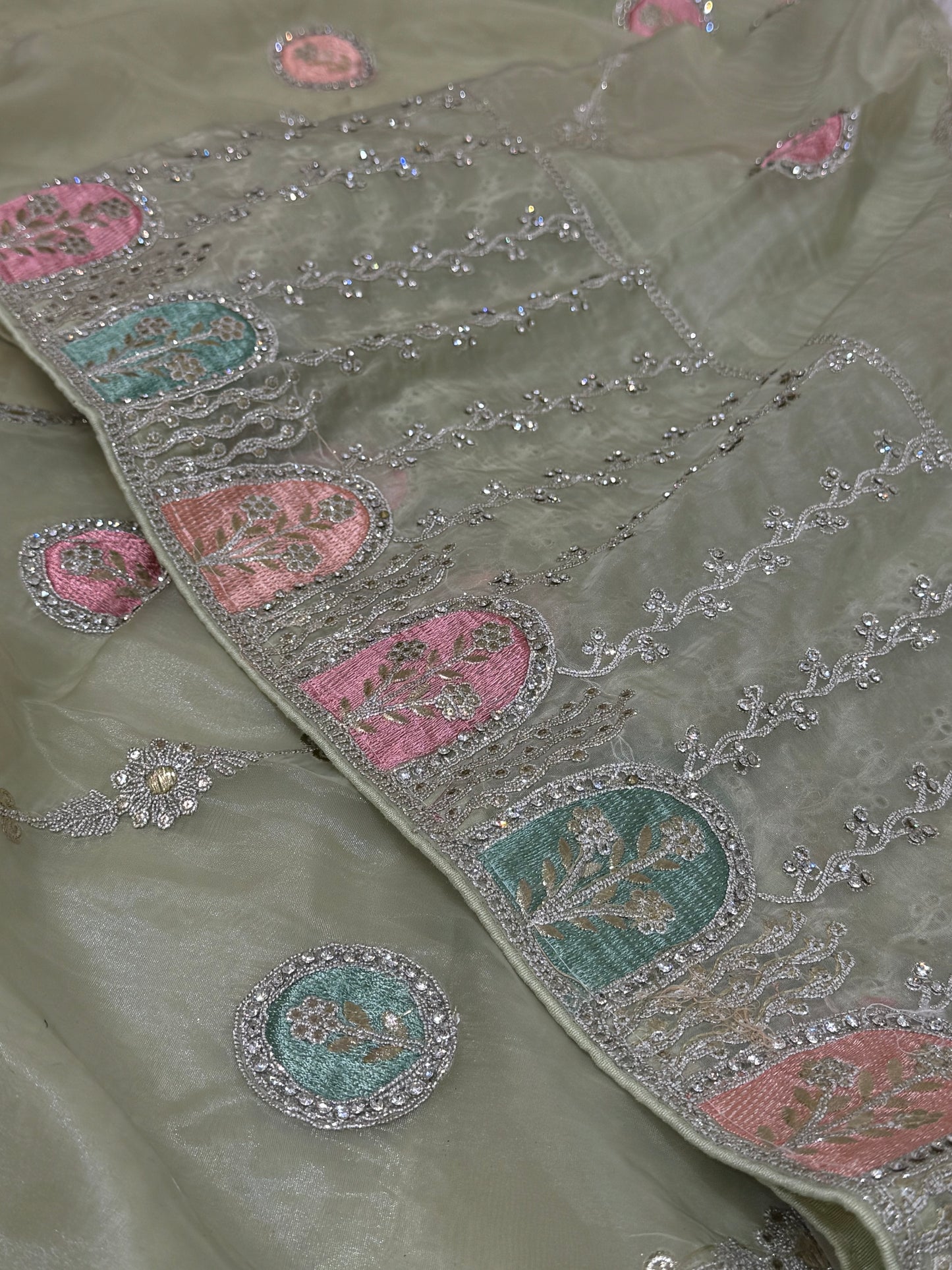 Avocado Green Saree