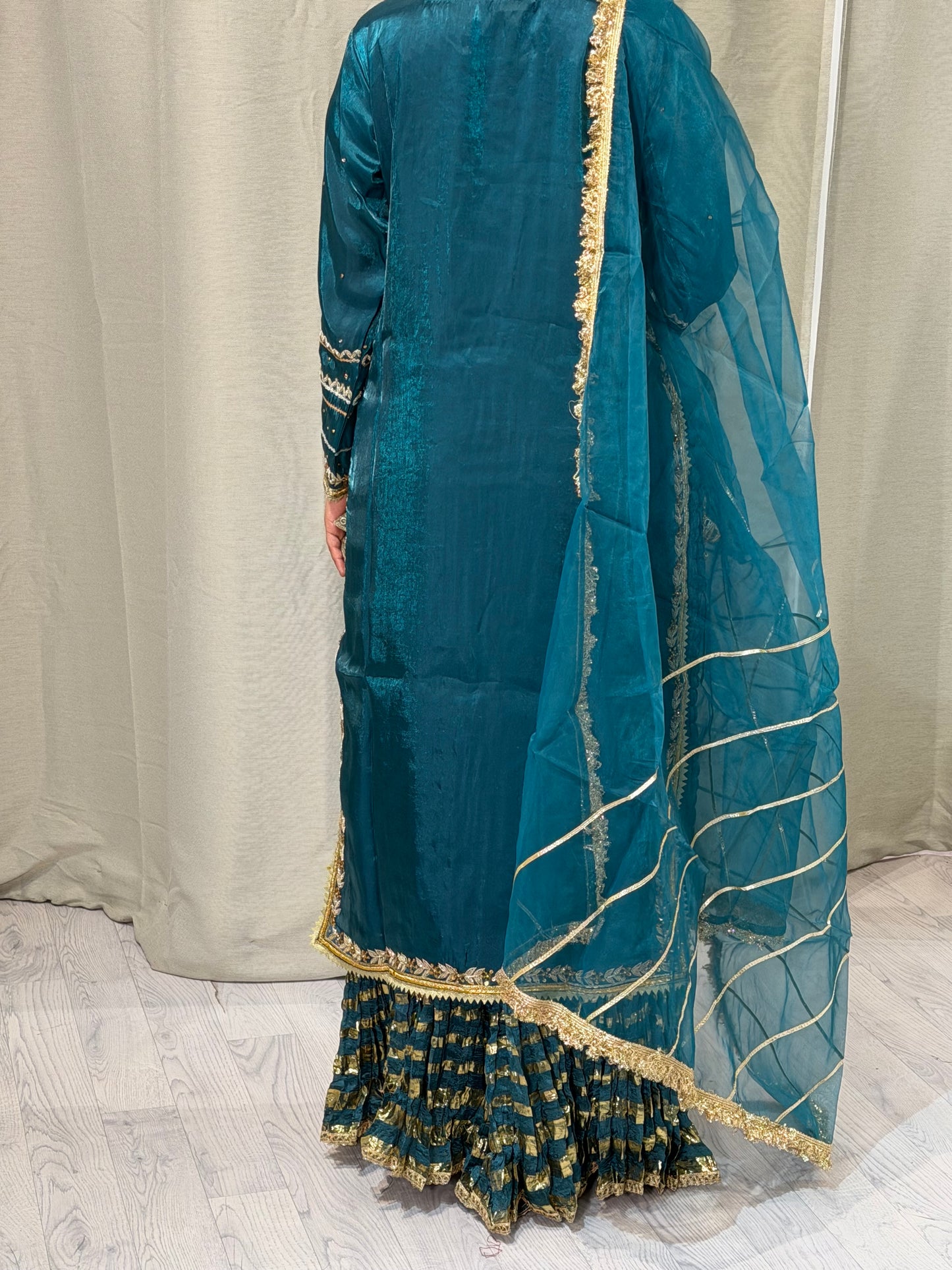 Soft Silk Teal Sharara