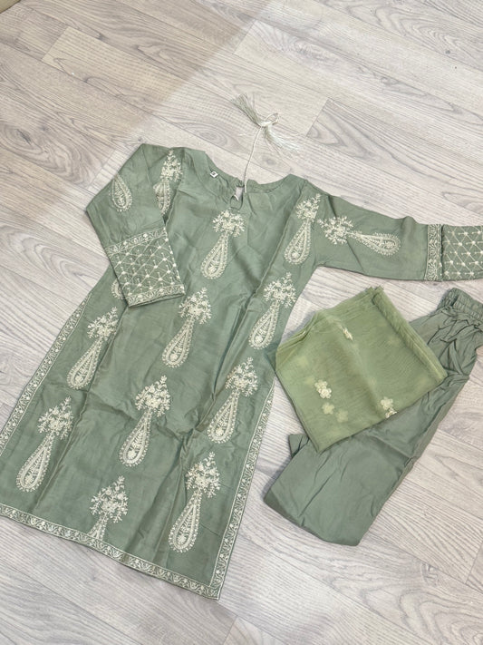 Kids Green Linen Suit