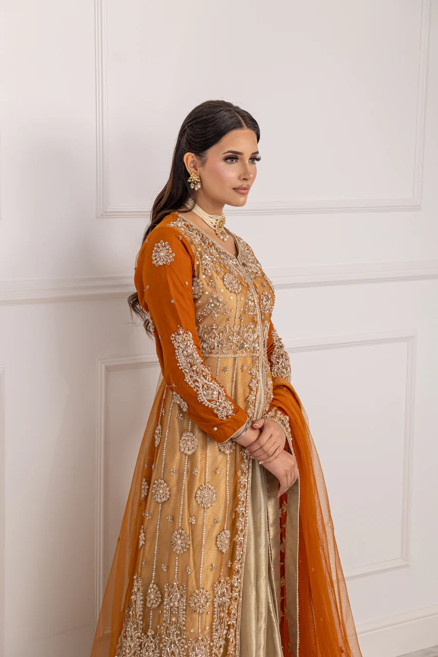 Orange Handwork Maxi