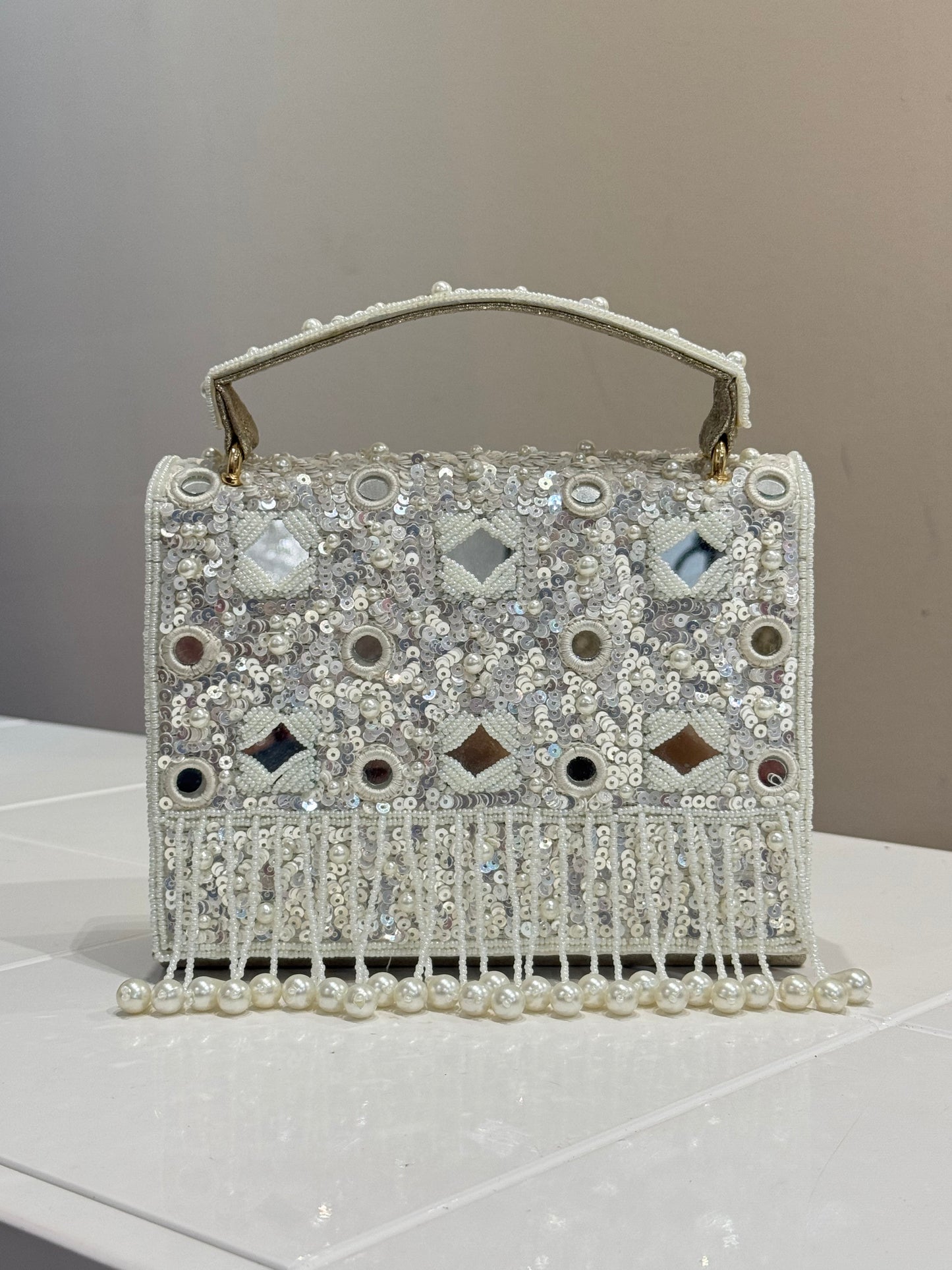 Pearl White/Gold Bag