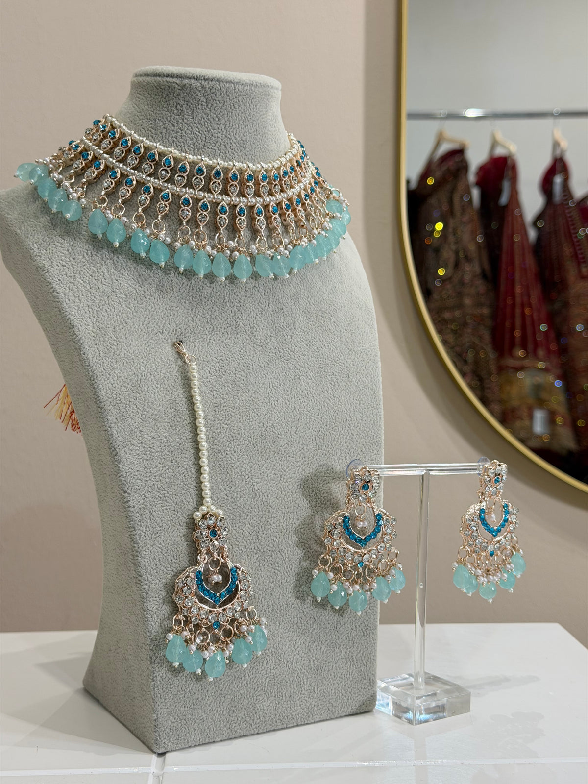 Sky blue jewellery set