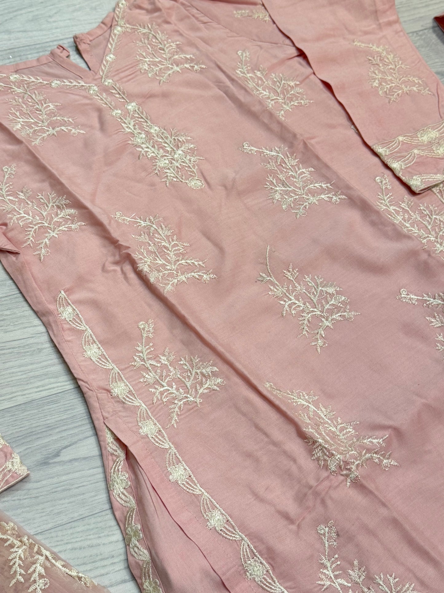 Kids Pink Linen Double Layer Suit