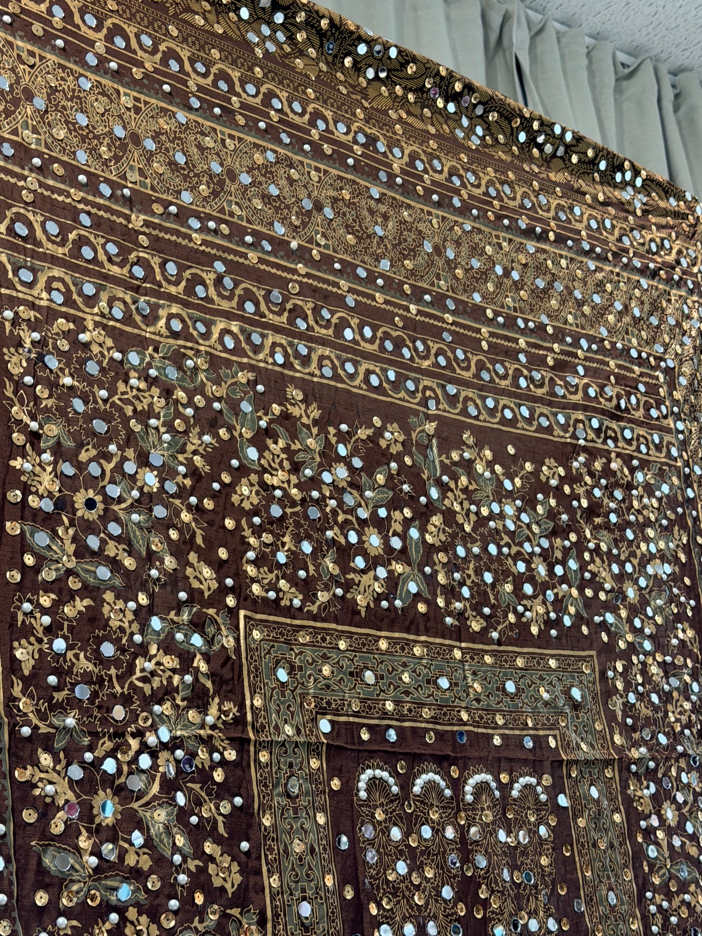Mirror work Dupatta Braun