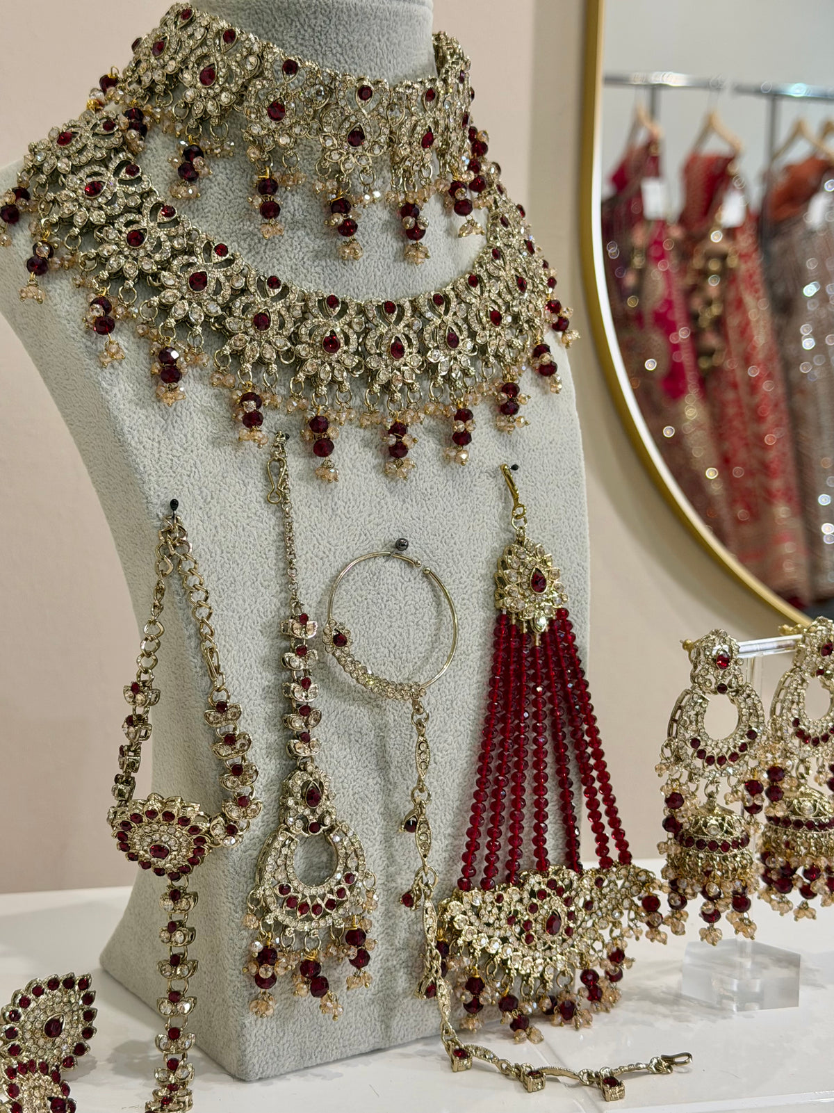 Maroon Bridal Jewellery Set