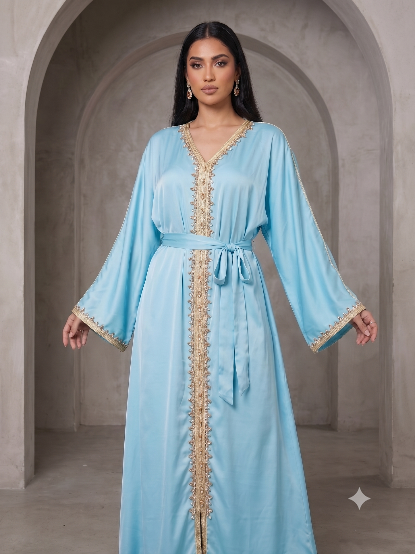 Baby Blue Kaftan + Strass