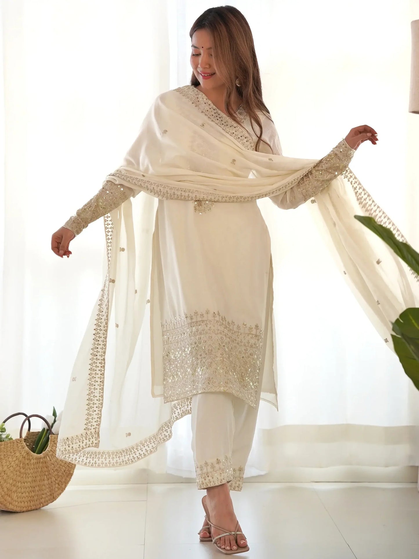 White Chinon Suit