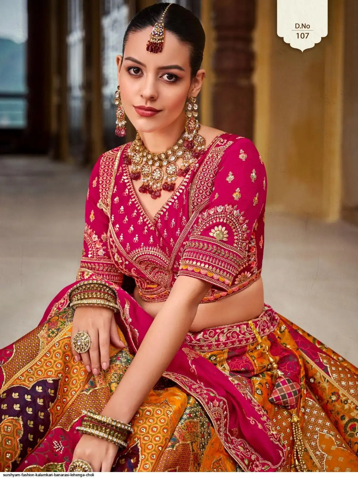 Banarasi Silk Multi Color Lehenga Choli B4