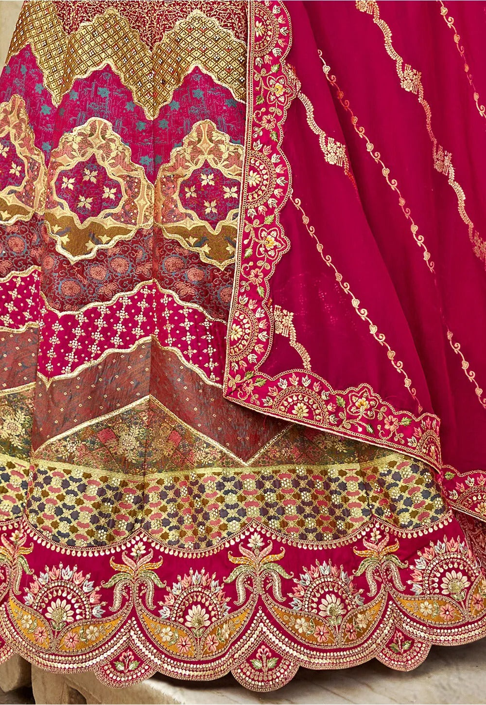 Banarasi Silk Multi Color Lehenga Choli B7