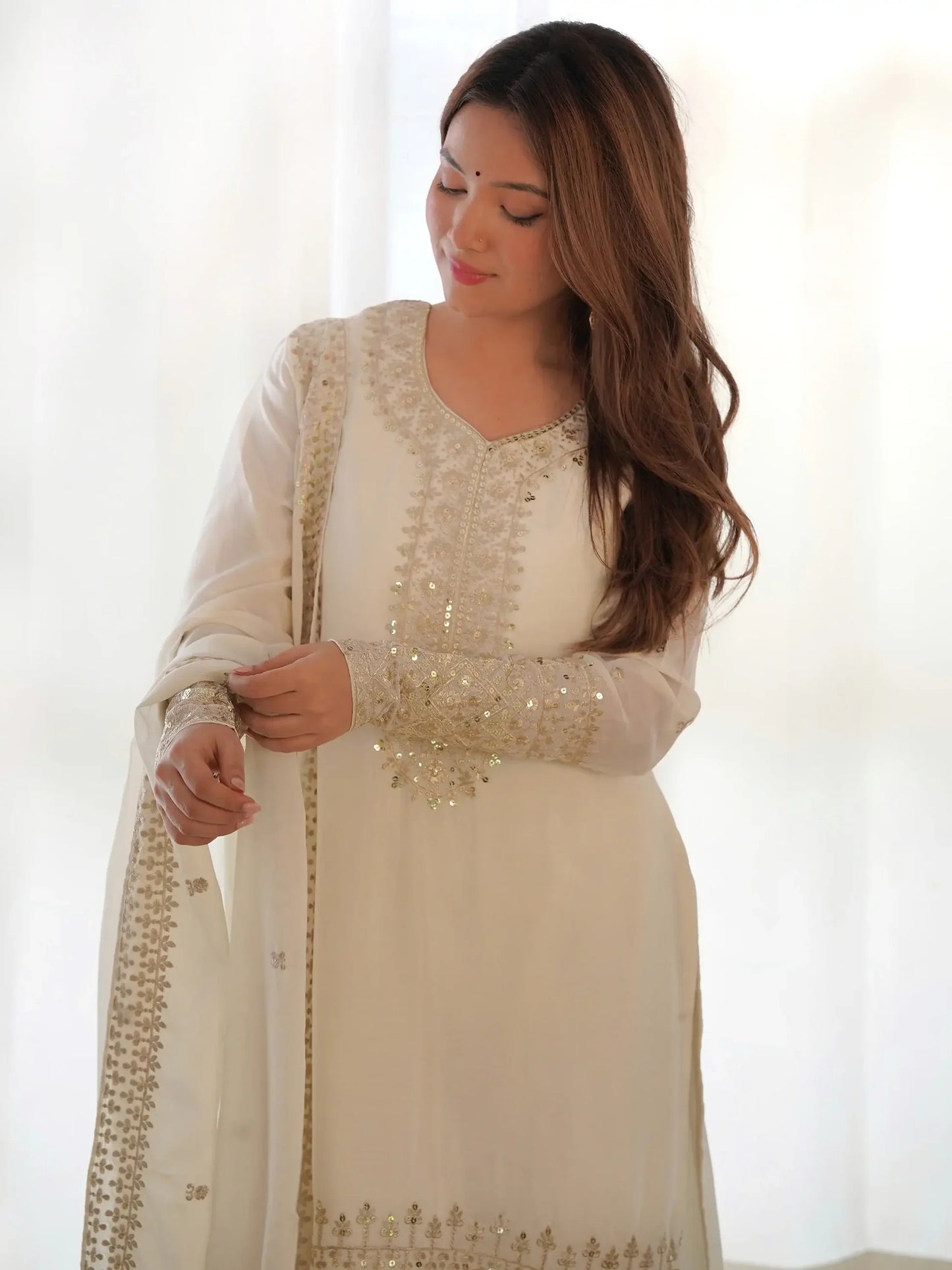 White Chinon Suit