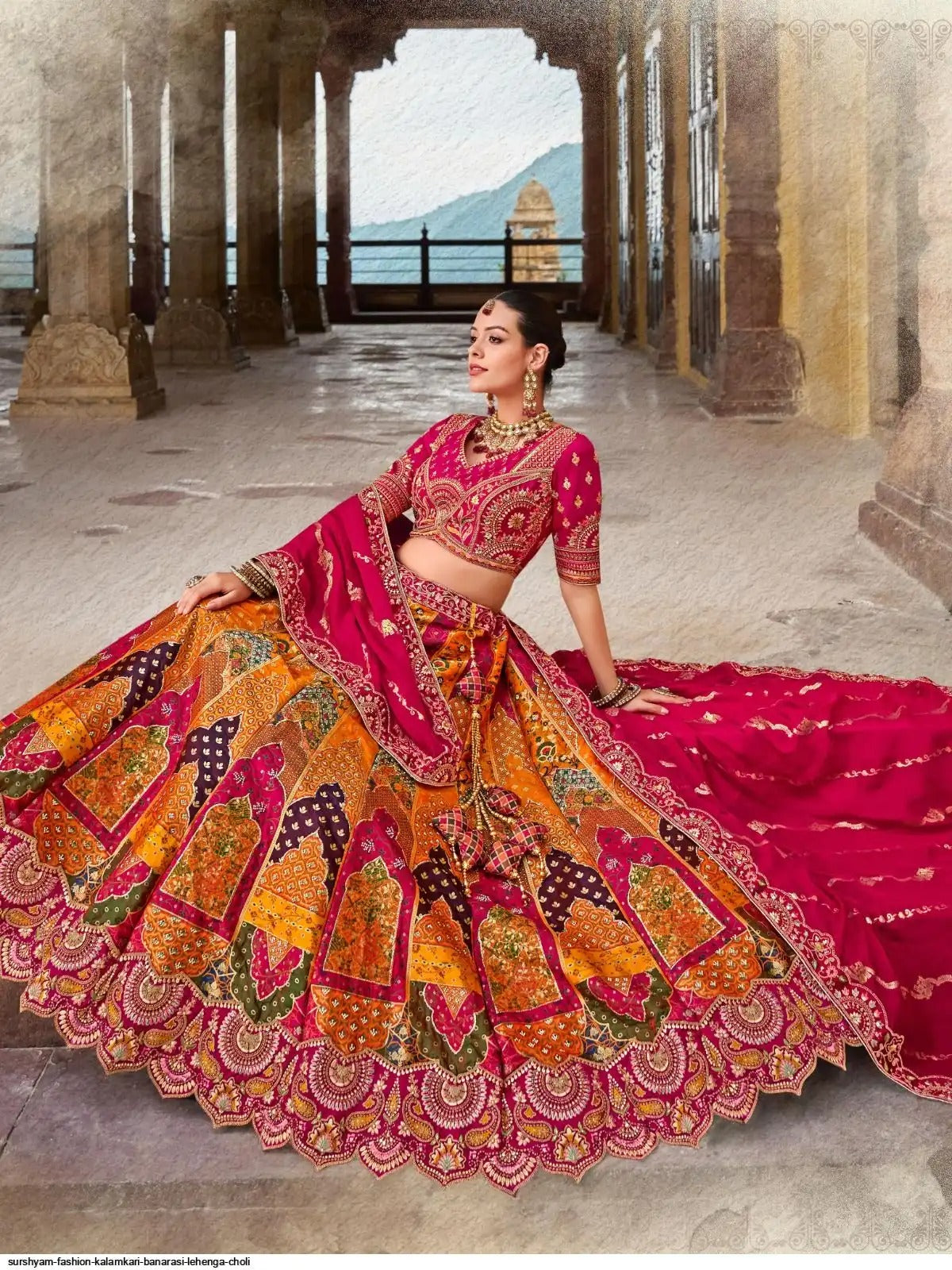 Banarasi Silk Multi Color Lehenga Choli B4