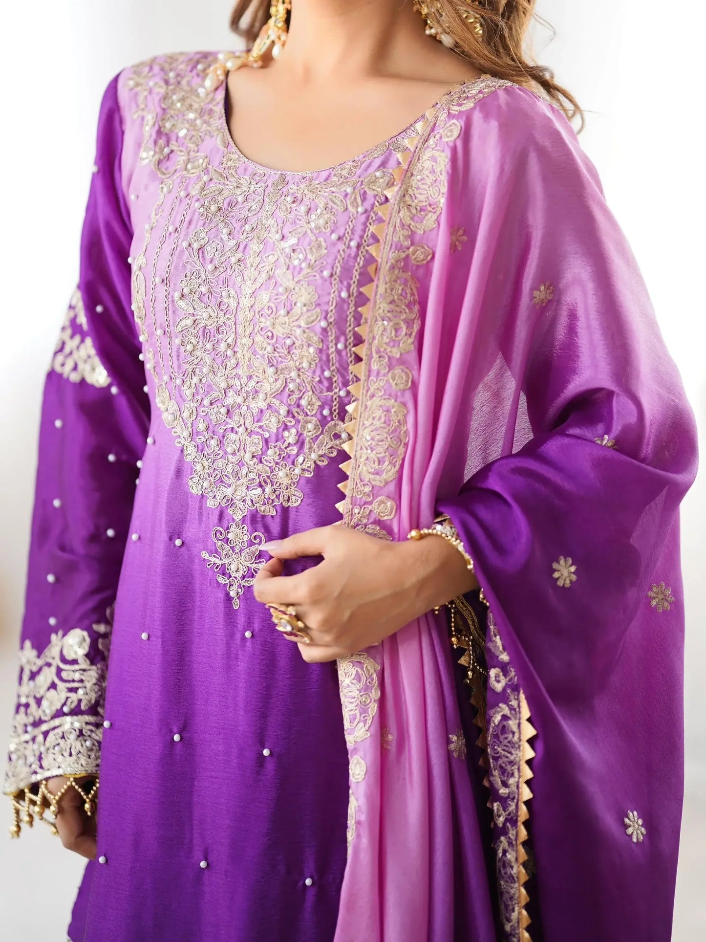 Elegantes Violettes Chinon Sharara-Set