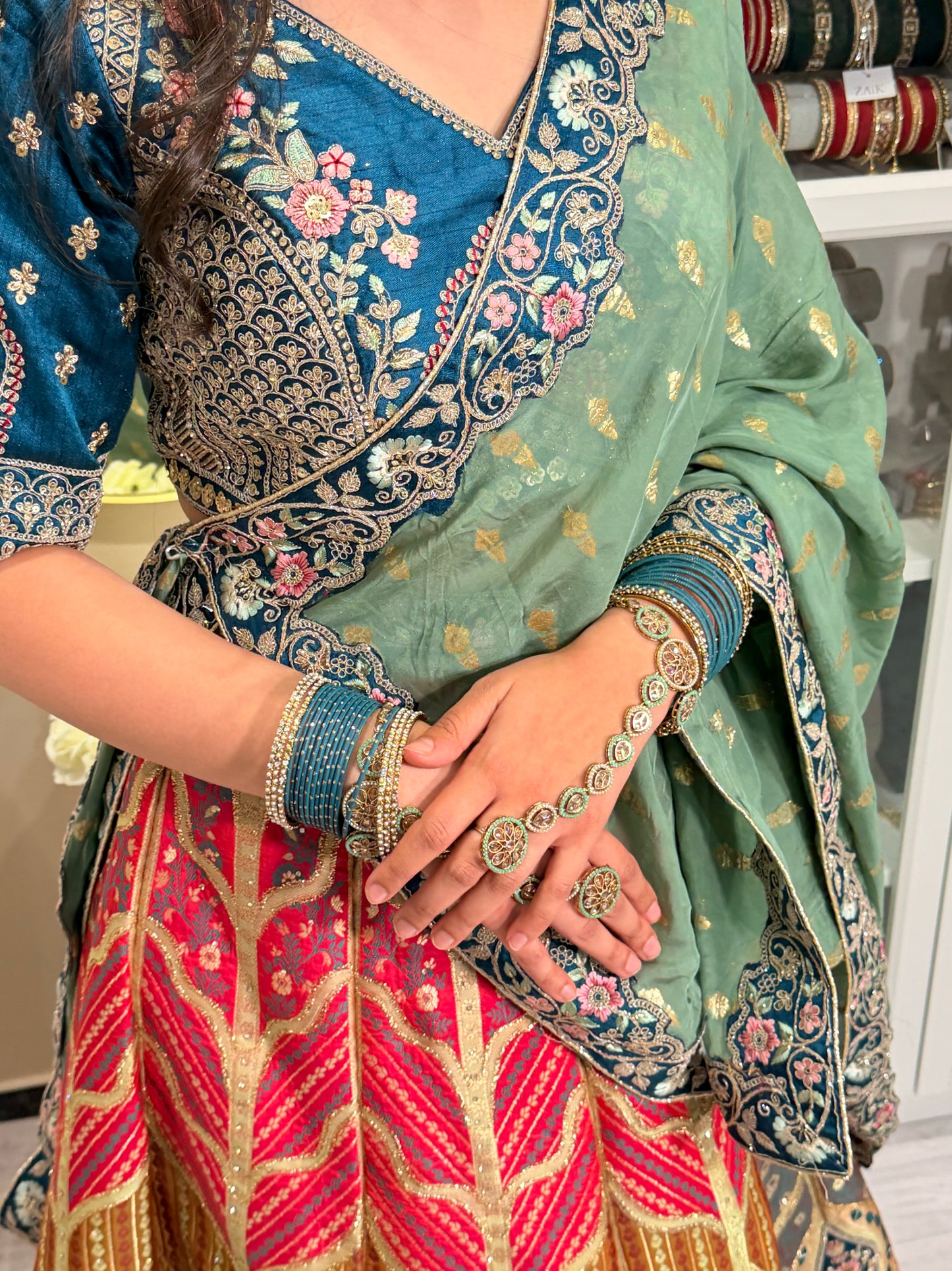 Banarasi Silk Multi Color Lehenga Choli B2