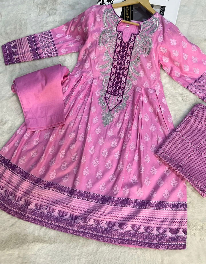 47006 Pink Lawn Suit