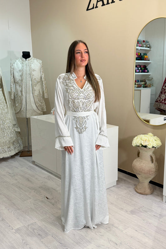 white Kaftan + Strass