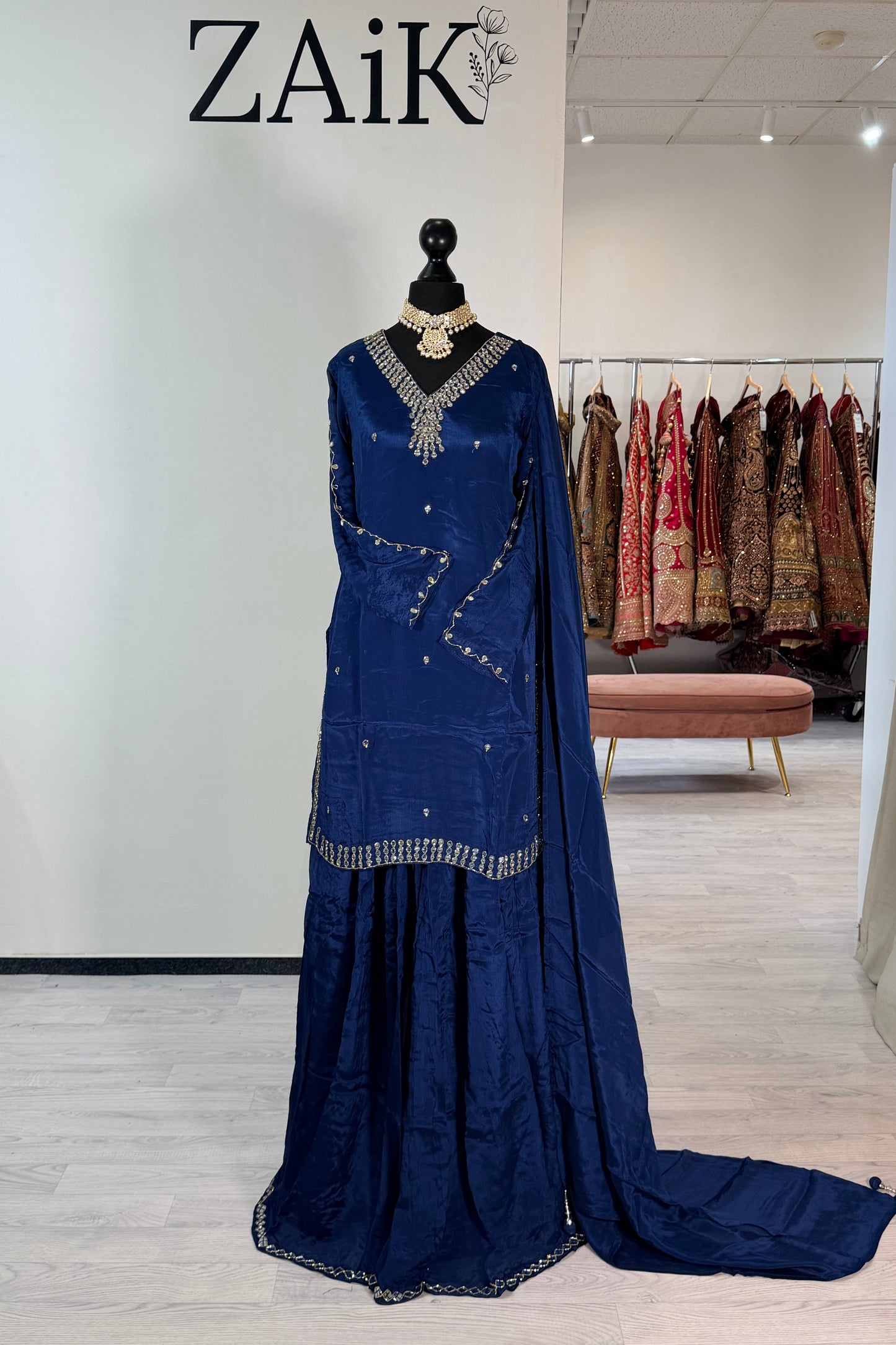 Royal Blue Silk Sharara 14
