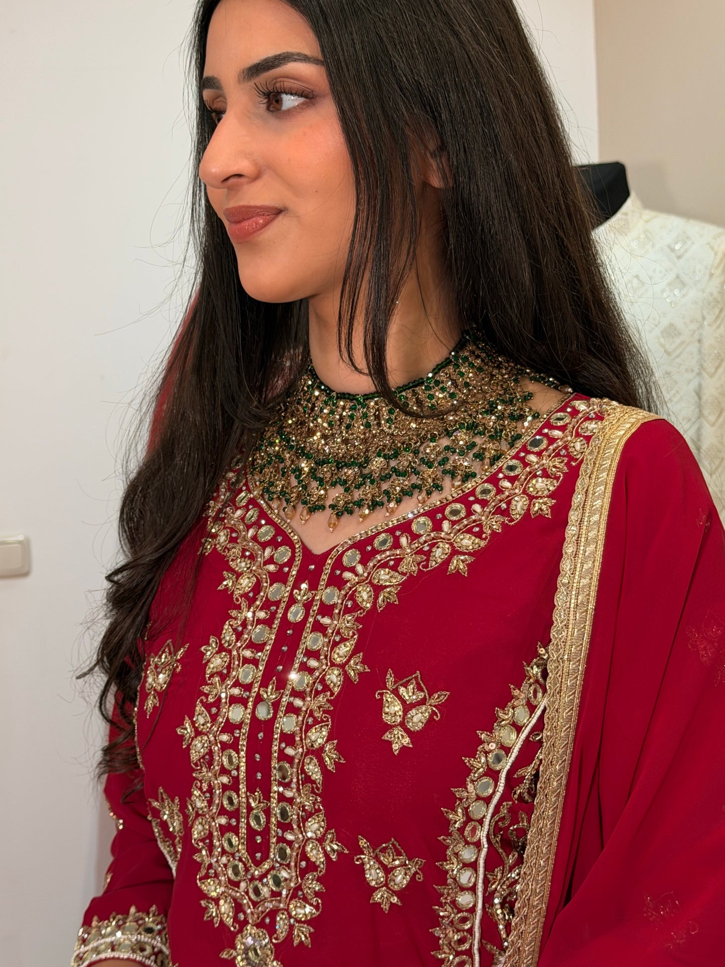 Hot Pink Elegance – Heavy Georgette Embroidery and Handwork  Sharara