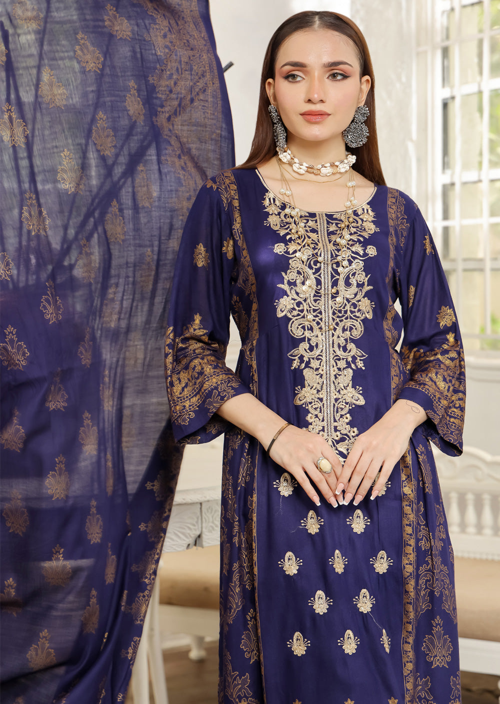 Navy Khaddar Suit BL24