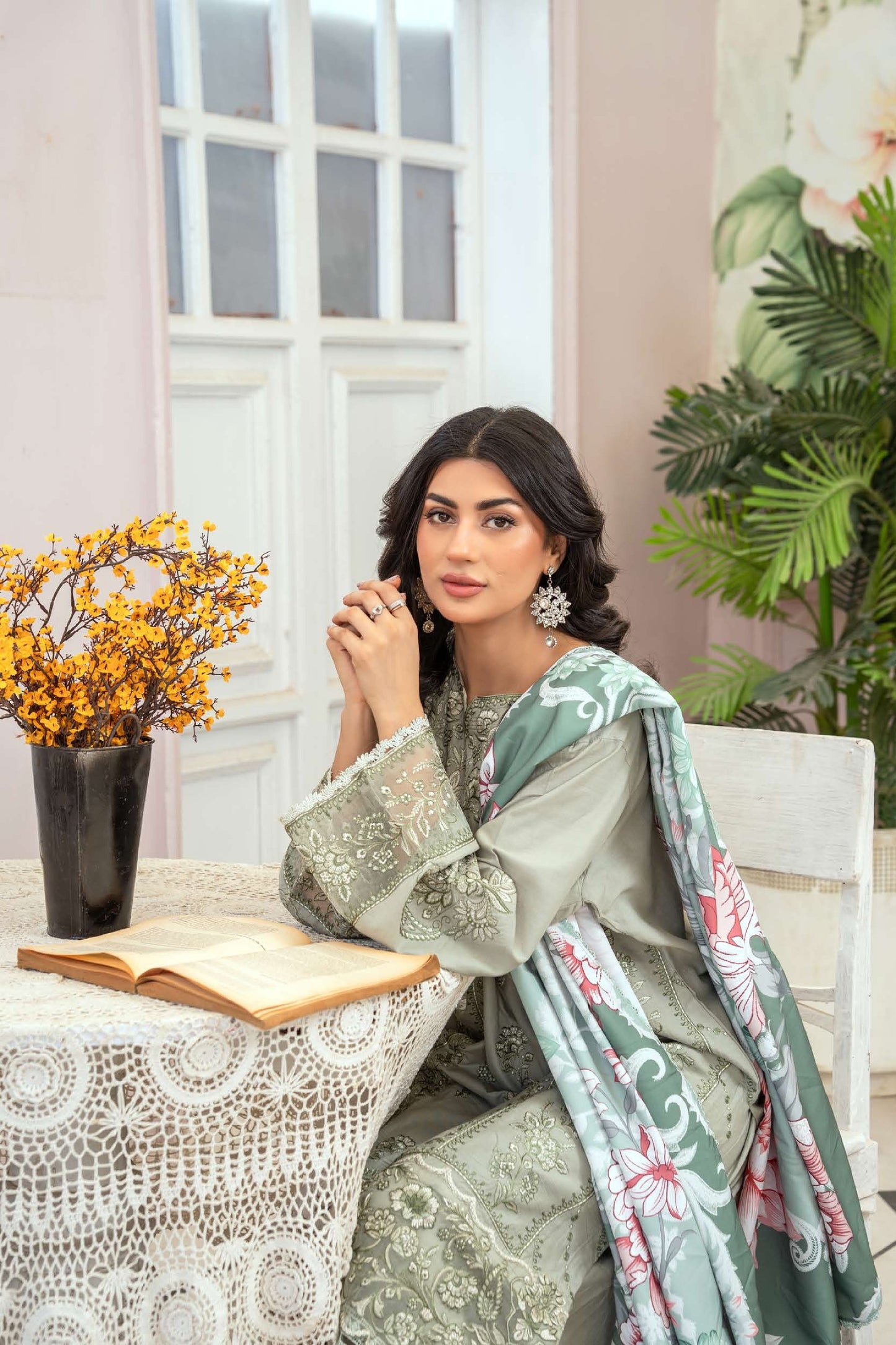 3-teiliges Linen-Set- Mint Green