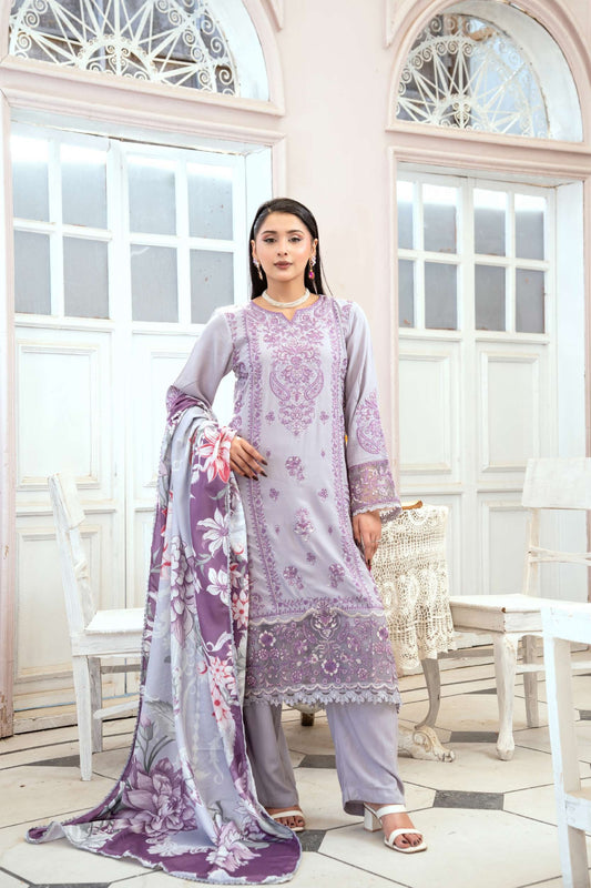 3-teiliges Linen-Set- Flieder