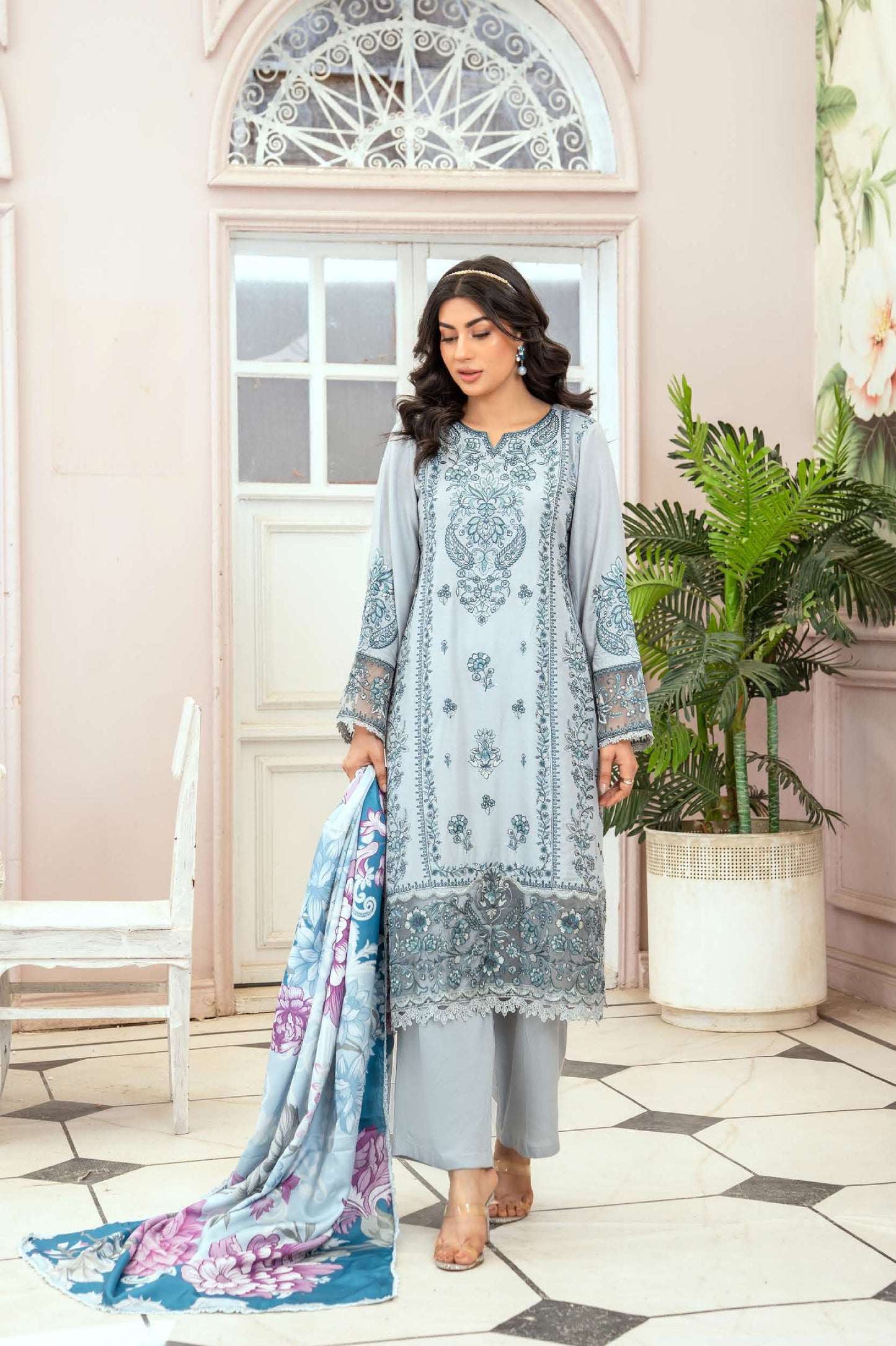 3-teiliges Linen-Set- Light Blue