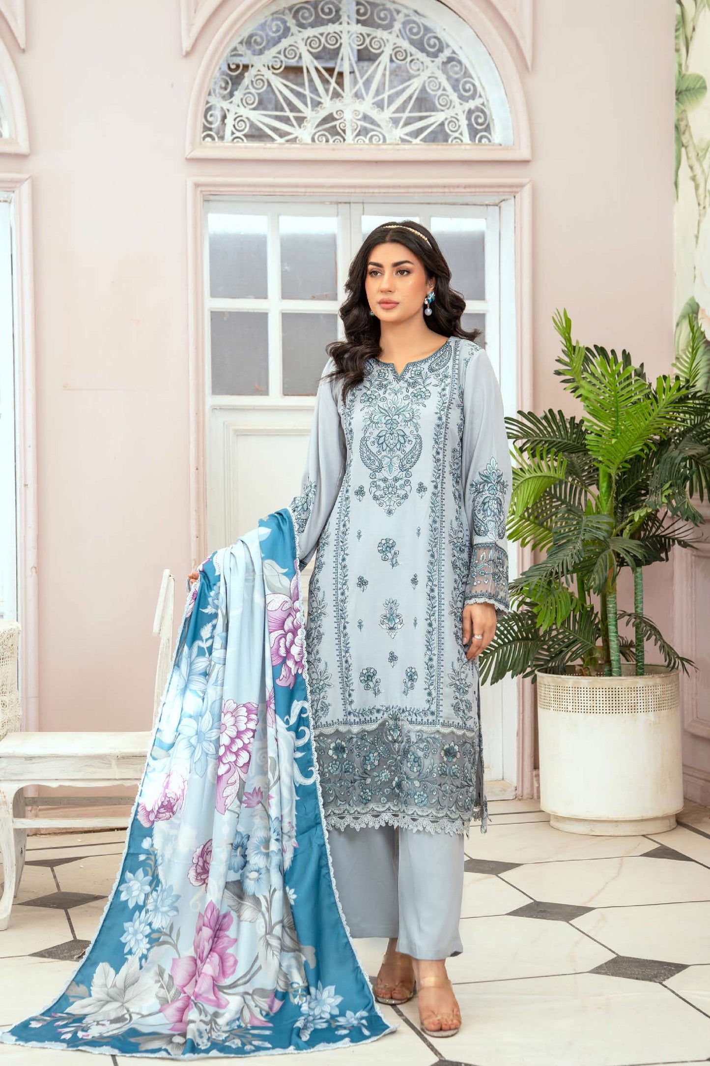 3-teiliges Linen-Set- Light Blue
