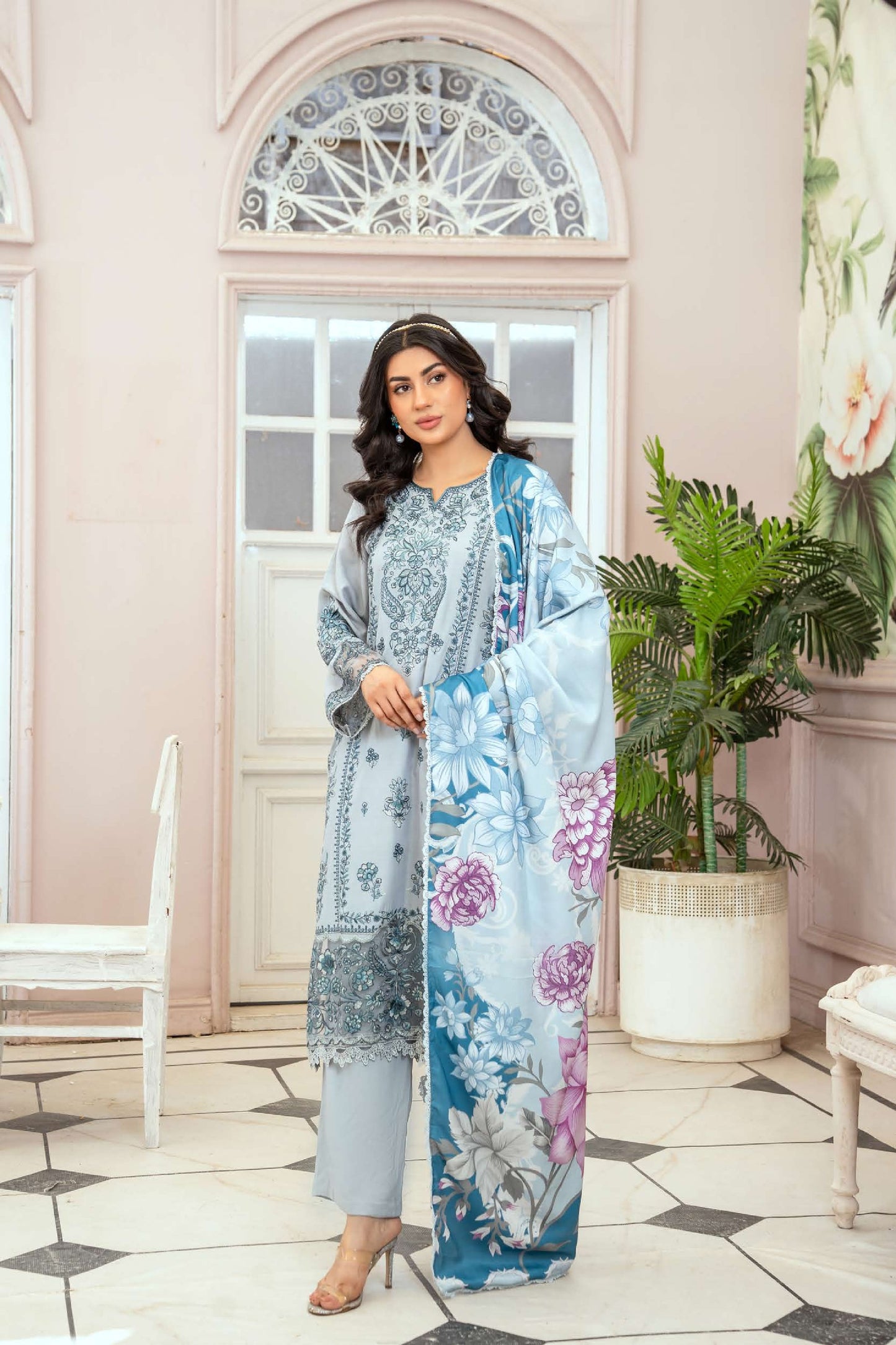 3-teiliges Linen-Set- Light Blue
