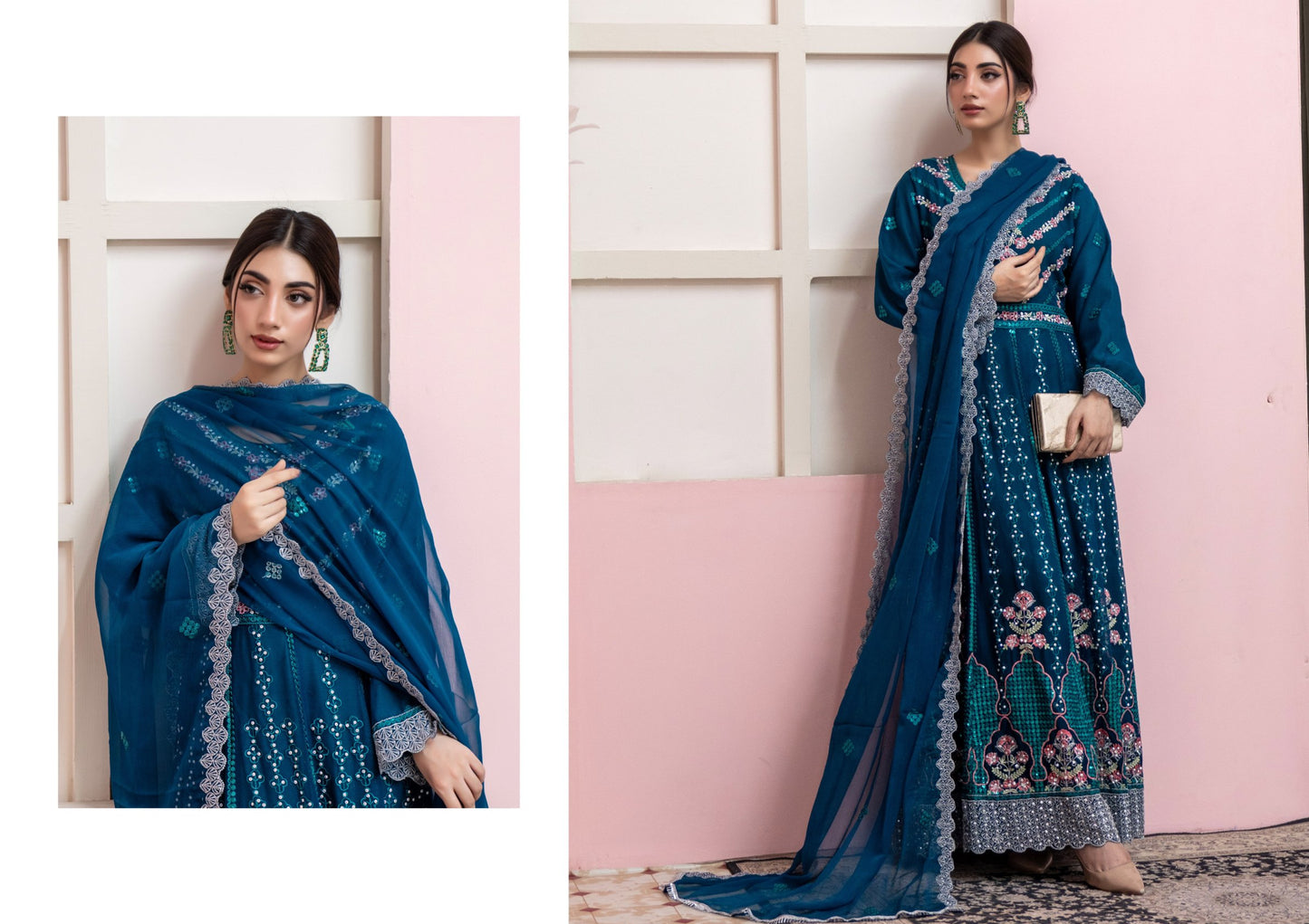 Embroidered Anarkali by Rangz