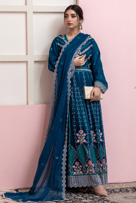 Embroidered Anarkali by Rangz