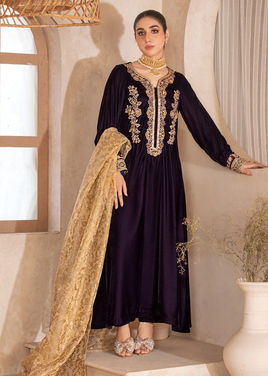 Heera's Dark Violet Velvet Suit