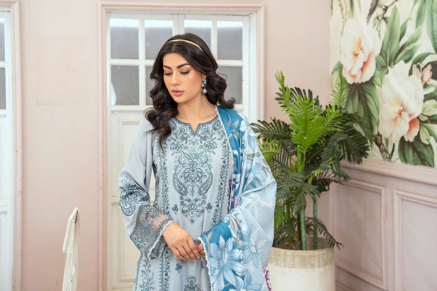 3-teiliges Linen-Set- Light Blue