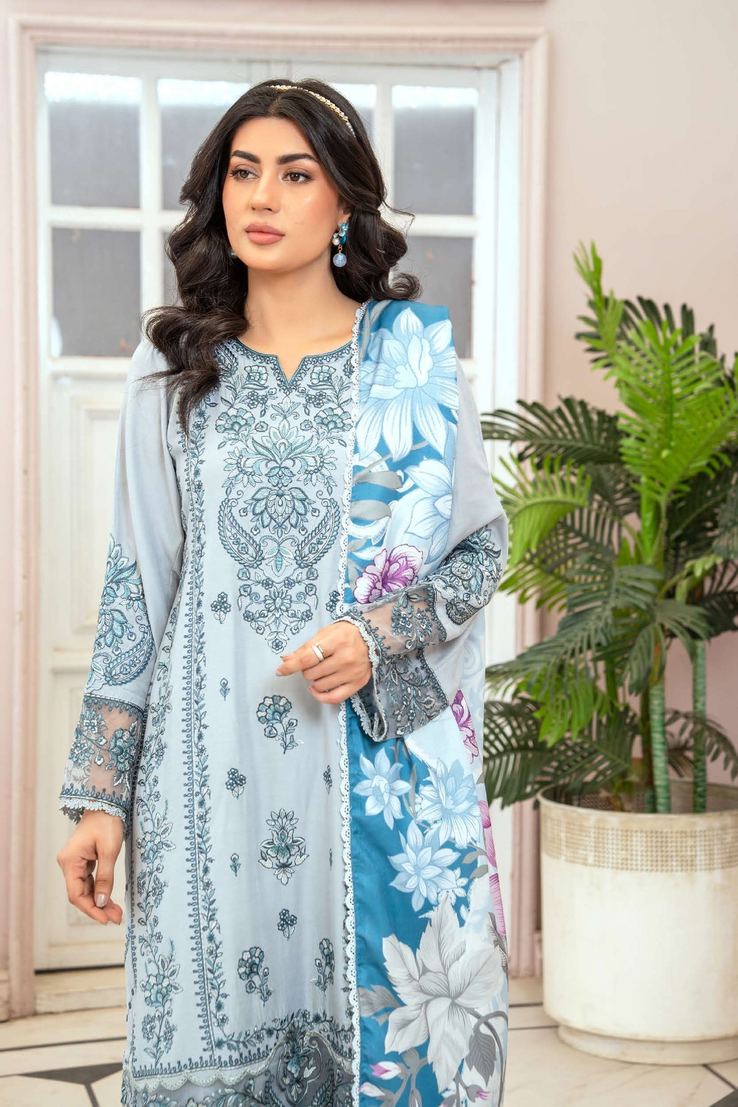 3-teiliges Linen-Set- Light Blue