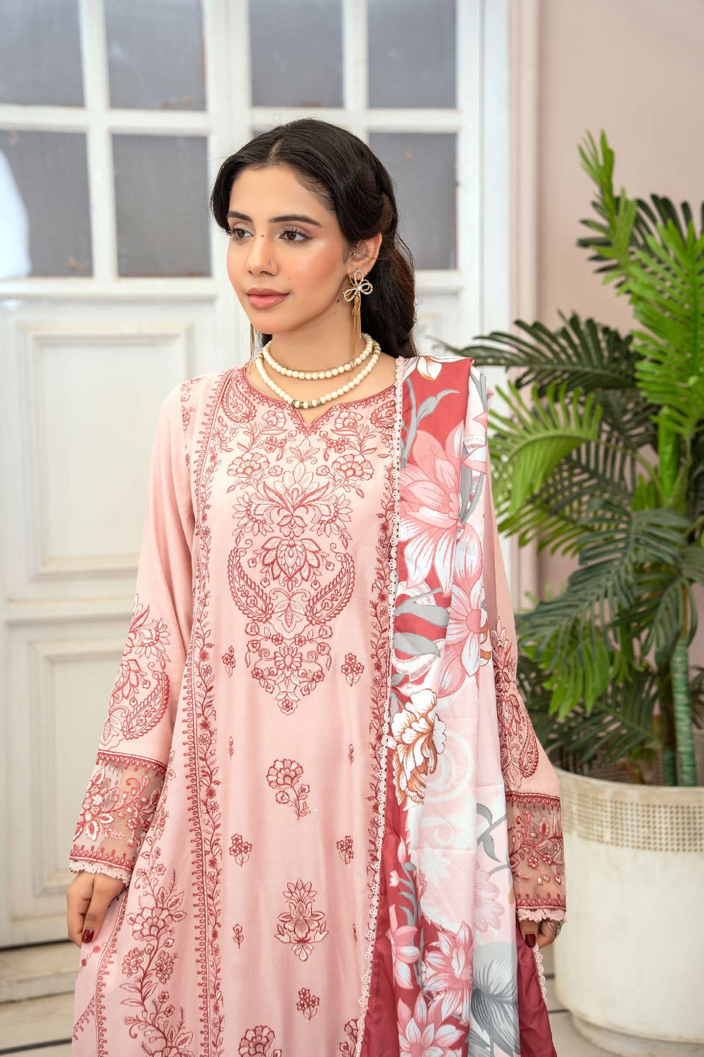 3-teiliges Linen-Set-  Peach