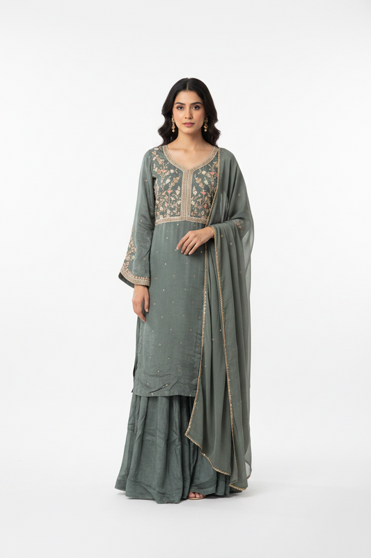 Soft Tissue Silk Sharara 8