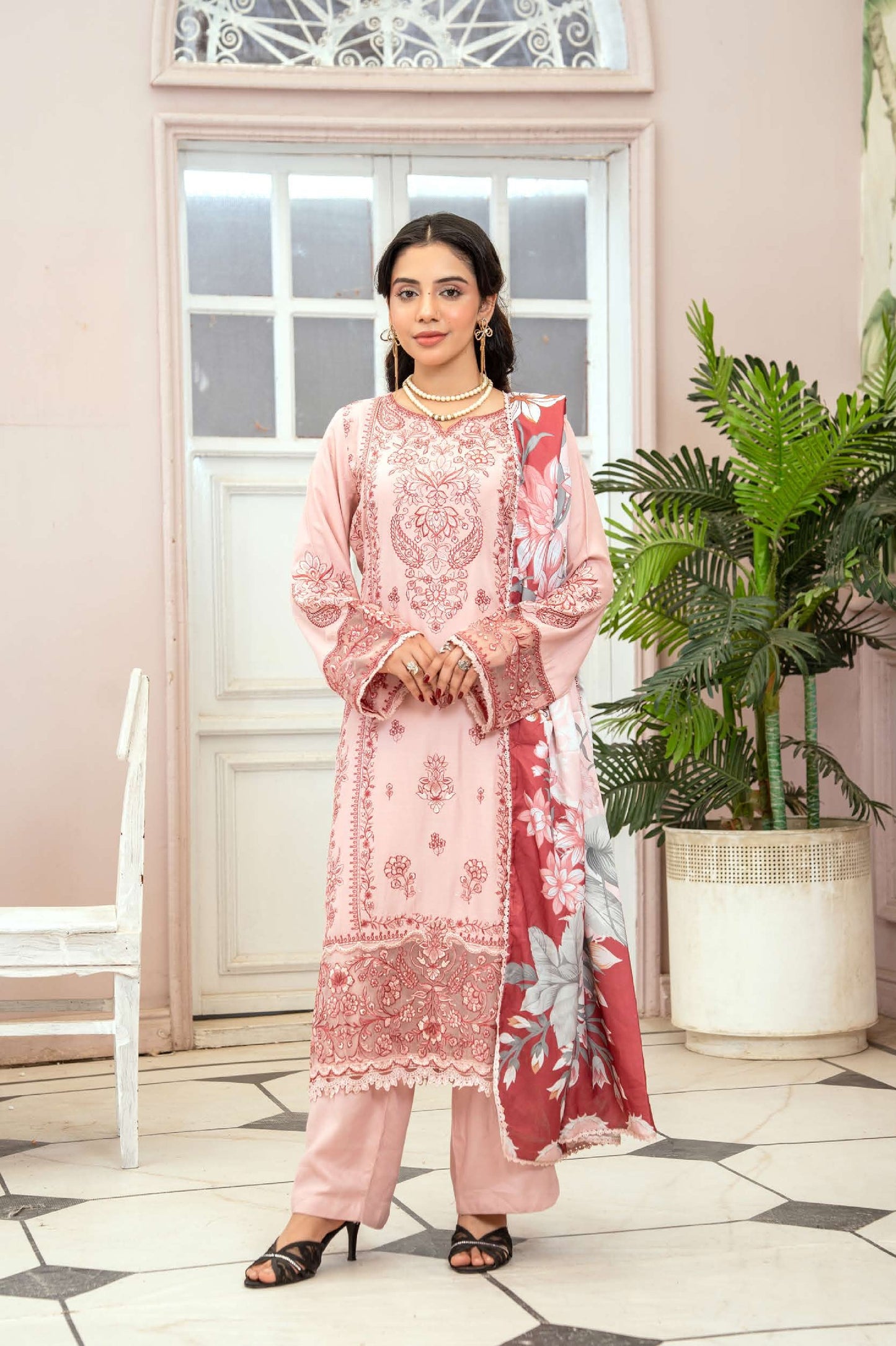 3-teiliges Linen-Set-  Peach