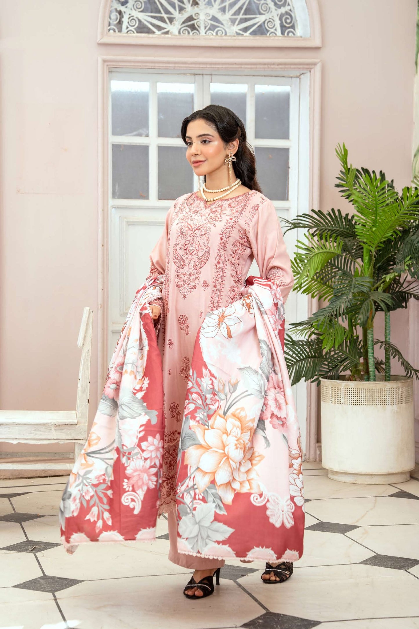 3-teiliges Linen-Set-  Peach