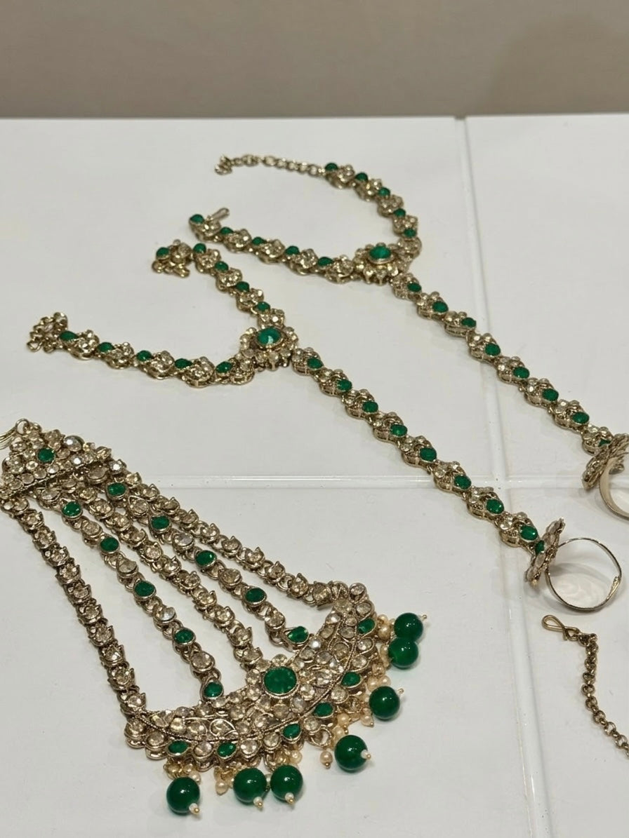 Dark Green Bridal Jewellery Set