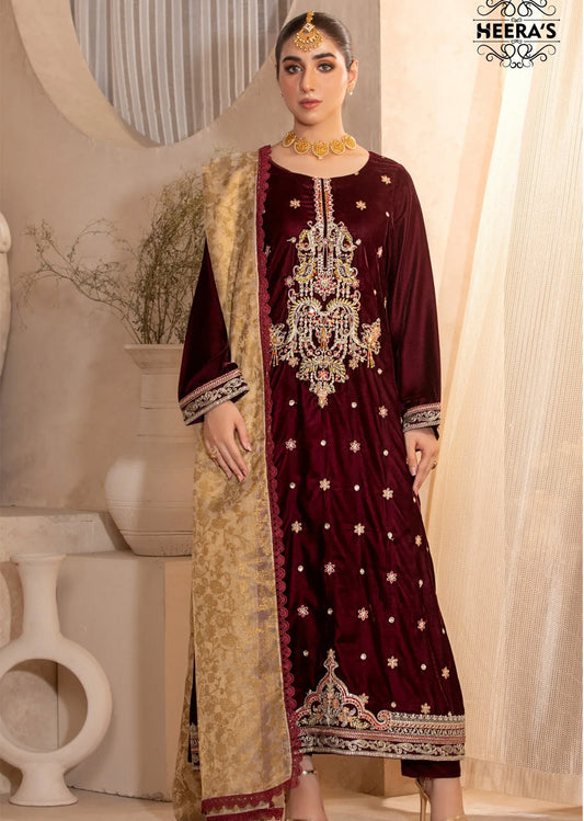 Heera's Dark Red Velvet Suit BL24