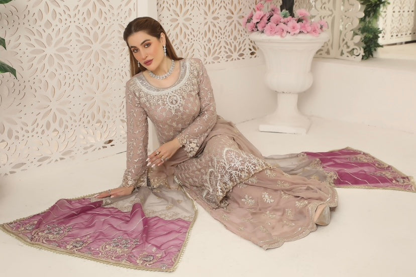 Dusty Pink/Lilac Sharara Suit